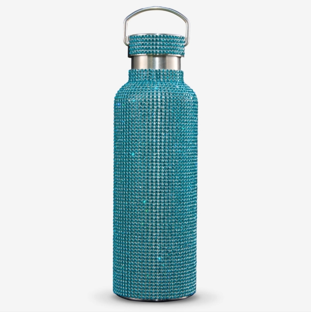 Tomo Aquamarine Swarovski Embellished Crystal Water Bottle 750ml